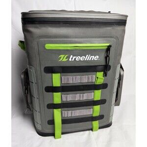 Treeline NWT Backpack Cooler 35 Can Insulated Grey Green Black Waterproof